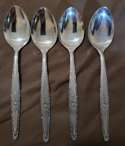 Stylecraft SYF2 T&N Stainless Japan Single Rose 4 Teaspoons Satin Black Accent - Picture 1 of 3