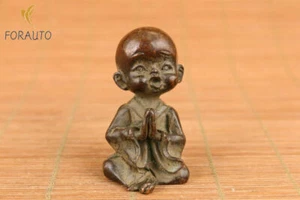 Bronce Chino Gran Buda Monje Niño Bendición Estatua Mesa Decoración Estatua 2.3 - Imagen 1 de 5