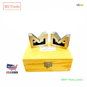 Cast Iron Vee Block Set Of 2 Pcs 4" x 1-1/2" x 3" Inch V Block Without Clamp USA - Picture 1 of 18