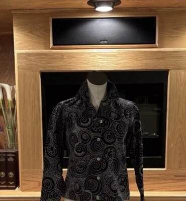 Chaqueta de algodón con botones de manga larga blanca y negra Laura Ashley con bordado PS Foto 1 de 4