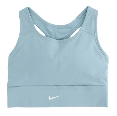 Nike Women's Sports Bra CZ4496 Medium Support Padded Longline Athletic Logo Bra - Image 1 of 4