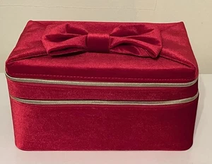 CASE ONLY Estee Lauder Red Velvet 2024 Holiday Beauty Box Bow Handle 11"x8" NIB - Picture 1 of 1