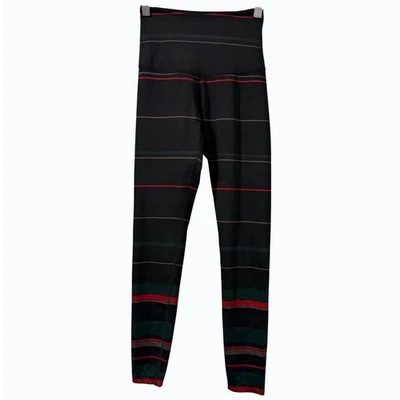 Leggings Beyond Yoga cintura alta XS preto vermelho verde EUA Athleisure academia corrida - Imagem 1 de 4