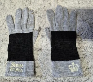 Juicy Couture House of Juicy Logo Knit Gloves Black - Picture 1 of 8