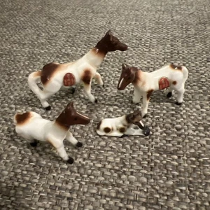 Vintage Bone China Set 4 Pferde Pony Lot - Bild 1 von 4