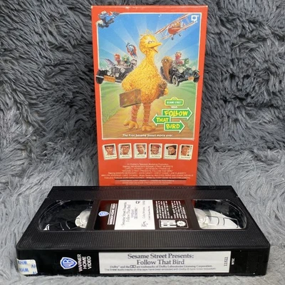 Sesame Street Follow That Bird VHS Tape 1985 Jim Henson Big Bird Classic Cartoon - Image 1 of 4