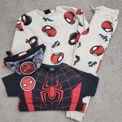 MARVEL SPIDER-MAN BOYS 7-8 CLOTHING BUNDLE WITH BAG - Image 1 of 4