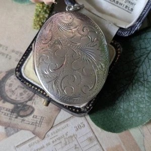 Vintage Silver Photo Locket Large Sterling 925 - Picture 1 of 8