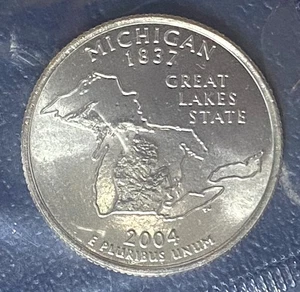 2004 D BU Michigan State Quarter de original sin circular como nuevo conjunto en violonchelo - Imagen 1 de 2