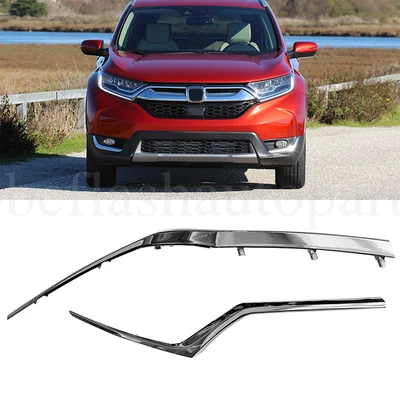 For Honda CRV CR-V 2017 2018 2019 Chrome Trim Grille Headlight Molding Trim Pair Foto 1 de 4