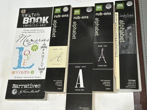5 piezas Swatch Narrativas Impresiones Hacer Recuerdos 4 Rub-ons Heidi Grande Blanco + - Imagen 1 de 7