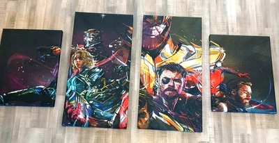 Marvel Avengers обернутый холст настенное искусство 4 печати лот 28 x 14 дома спальни декор - Изображение 1 из 4
