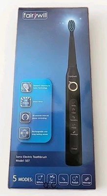 Fairywill 5 Modos Cepillo de Dientes Eléctrico Y 3 Cabezales de Repuesto - Modelo 507 NUEVO Foto 1 de 4