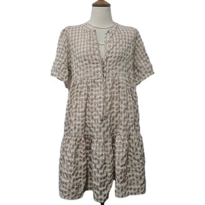 Esther & Co Gingham Bamboo Tiered Dress Size 12 Large - Picture 1 of 7