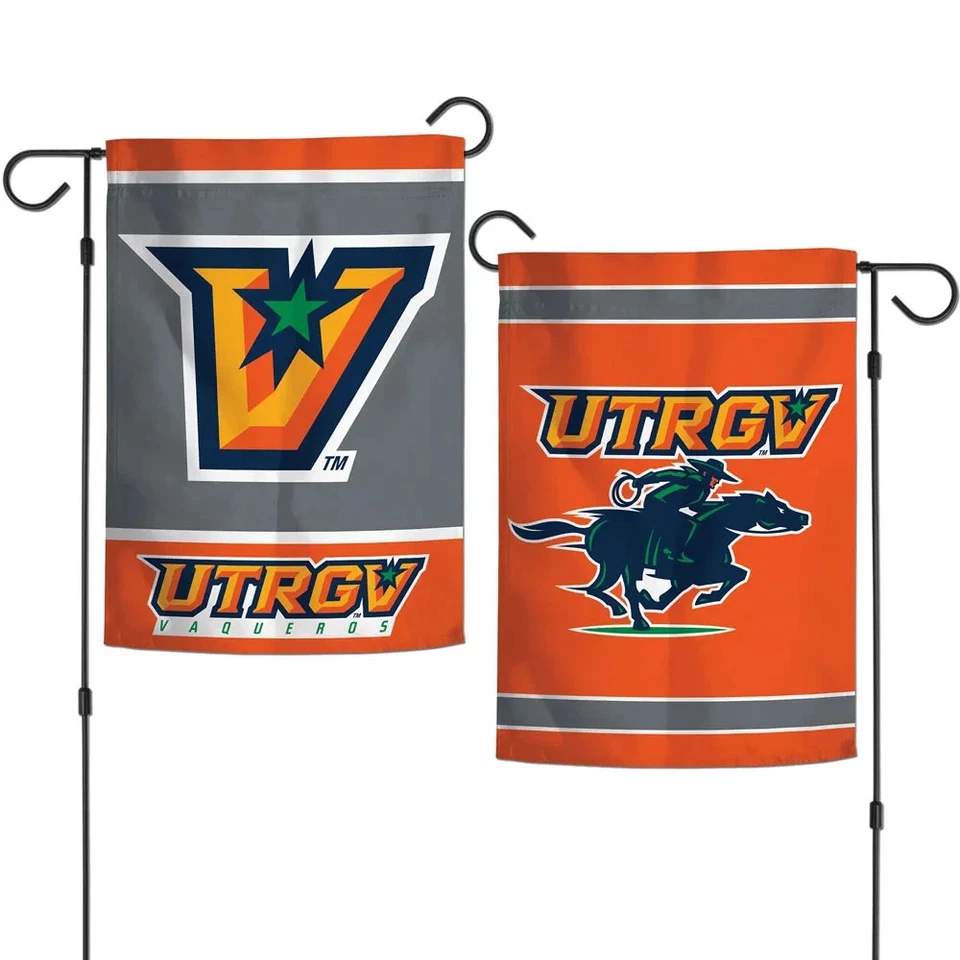 UT RIO GRANDE VALLEY VAQUEROS 12"X18" 2 SIDED GARDEN FLAG NEW WINCRAFT - Image 1 of 1