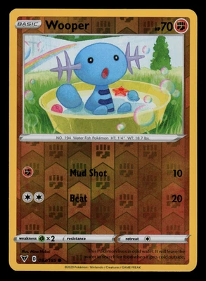 NM/EXC - Pokemon Wooper 083/185 Vivid Voltage Reverse Holo Common - Image 1 of 2