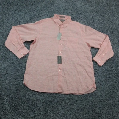 Camisa Daniel Cremieux Para Hombres XL Suave Coral Rosa Elastizada Lino Abotonada Informal Nueva con Etiquetas Foto 1 de 4