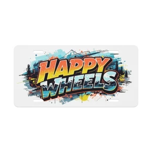Happy Wheels Mountain Vanity License Plate Car Truck Accessory  - Picture 1 of 2