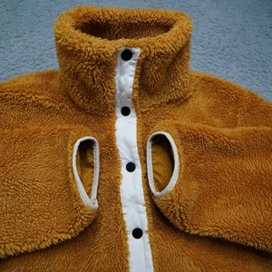 Varley Sherpa Coat Womens L Sweater Brown Fluffy Warm Soft - Picture 1 of 10