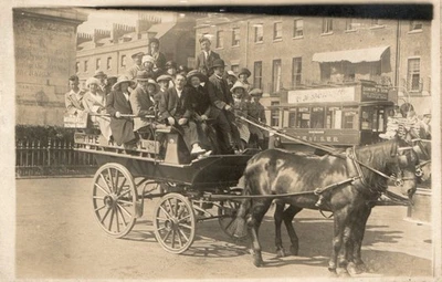 RP Postcard - 'The Royal', Horse-Drawn Charabanc, Weymouth, Dorset. - Image 1 of 2