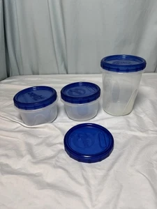 Lot Of 3 Ziploc Round Twist N Lock Container 16 Oz & 32 Oz W/ Extra Lid - Picture 1 of 6