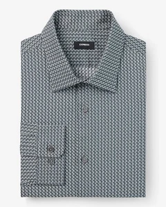 Express Mens Classic Hook Geo Stretch 1MX Dress Shirt Gray Pearl Size XXL NWT$68 - Picture 1 of 15