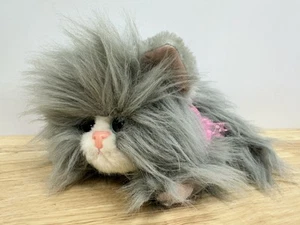 Tyco KITTY KITTY GATITOS Gris Felpa Ronroneo Gatito Rosa Lazo 1992 Pelo Largo Persa - Imagen 1 de 21