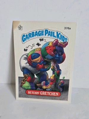Garbage Pail Kids Topps 1987 Sticker Original Series 9 Retchin’ Gretchen 376a - Image 1 of 2
