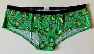 Bragas cortas descaradas para hombre MeUndies talla verde de Navidad con estampado navideño - Imagen 1 de 3
