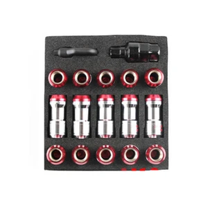 RED M12x1.5 Formula Style Racing Drag Drift Performance Lug Nuts Extended Set - Picture 1 of 7