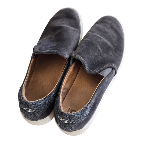 Mocassini UGG donna taglia 8 grigi cas slip on sneakers scamosciate scarpe comode logo