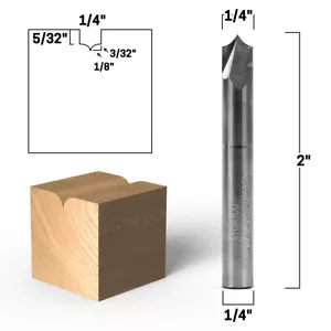 1/4" Radius Point Round Over Groove Router Bit - 1/4" Shank - Yonico 14061-SC - Picture 1 of 1