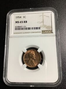 1954 Lincoln Wheat Cent 1C NGC MS65RB