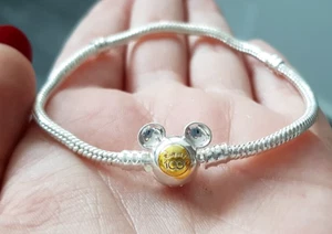 EDLES ARMBAND 925 SILBER Charm Murano Sicherheitskette Anhänger Pandora ZIRKONIA - Bild 1 von 5