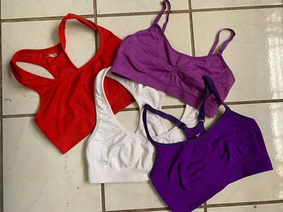 Juego de 4 Tops Sujetador Fitness Recortados Multicolor OLD NAVY FOREVER 21 Talla M Foto 1 de 4