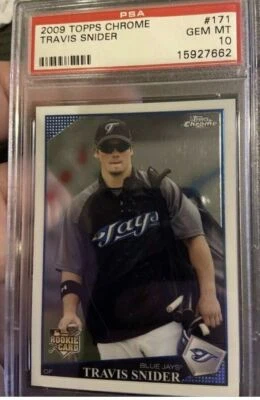 2009 Topps Chrome #171 Travis Snider PSA 10 Pop 1 Of 2 Rookie Card - Image 1 of 2