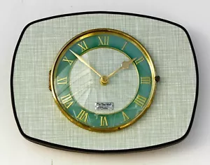 NEW 26cm Retro Style Wall Clock - Mid Century Vintage French Green Formica Gift - Picture 1 of 4