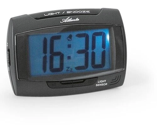Quarzwecker LCD mit automatischer Beleuchtung Nachtlicht Lichtsensor - 1669/4 - Bild 1 von 1