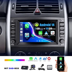 Autoradio Für Mercedes-Benz A/B Klasse/Vito W169 W639 W245 Android 14.0 Navi GPS - Bild 1 von 18