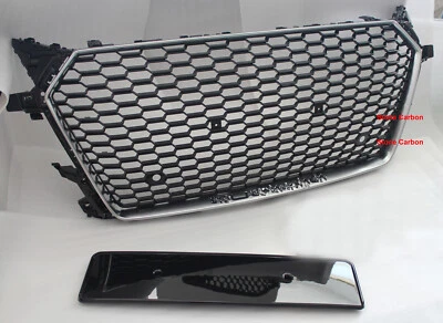 TTRS Style Honeycomb Grill Grille Silver Trim For 2015 16 17 AUDI TT Mk3 FV/8S - Image 1 of 4