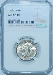 1929 NGC MS66FH Full Head Standing Liberty Quarter 25c - Picture 1 of 2