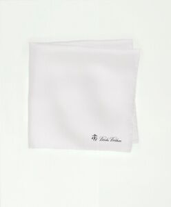 Brooks Brothers Tom Brown Silk Party Pocket Square/Handkerchief/Hanky NWT WHITE