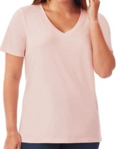Member's Mark Women's Essential Short Sleeve V-Neck Tee Light Pink MED So Soft! - Picture 1 of 21