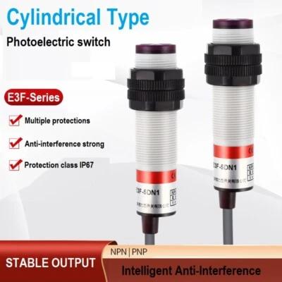 M18ABS Cylindrical Photoelectric Switch E3F-DS30C42-5DN1-P1 AC90-250V Sensor NPN - Image 1 of 4