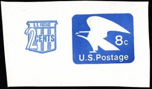 US Postal Stationery Scott #U566 - 8 Cents + 2 Cents Blue Surcharged Cut Square - Picture 1 of 1