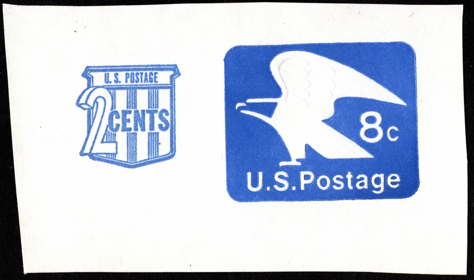 US Postal Stationery Scott #U566 - 8 Cents + 2 Cents Blue Surcharged Cut Square - Image 1 of 1