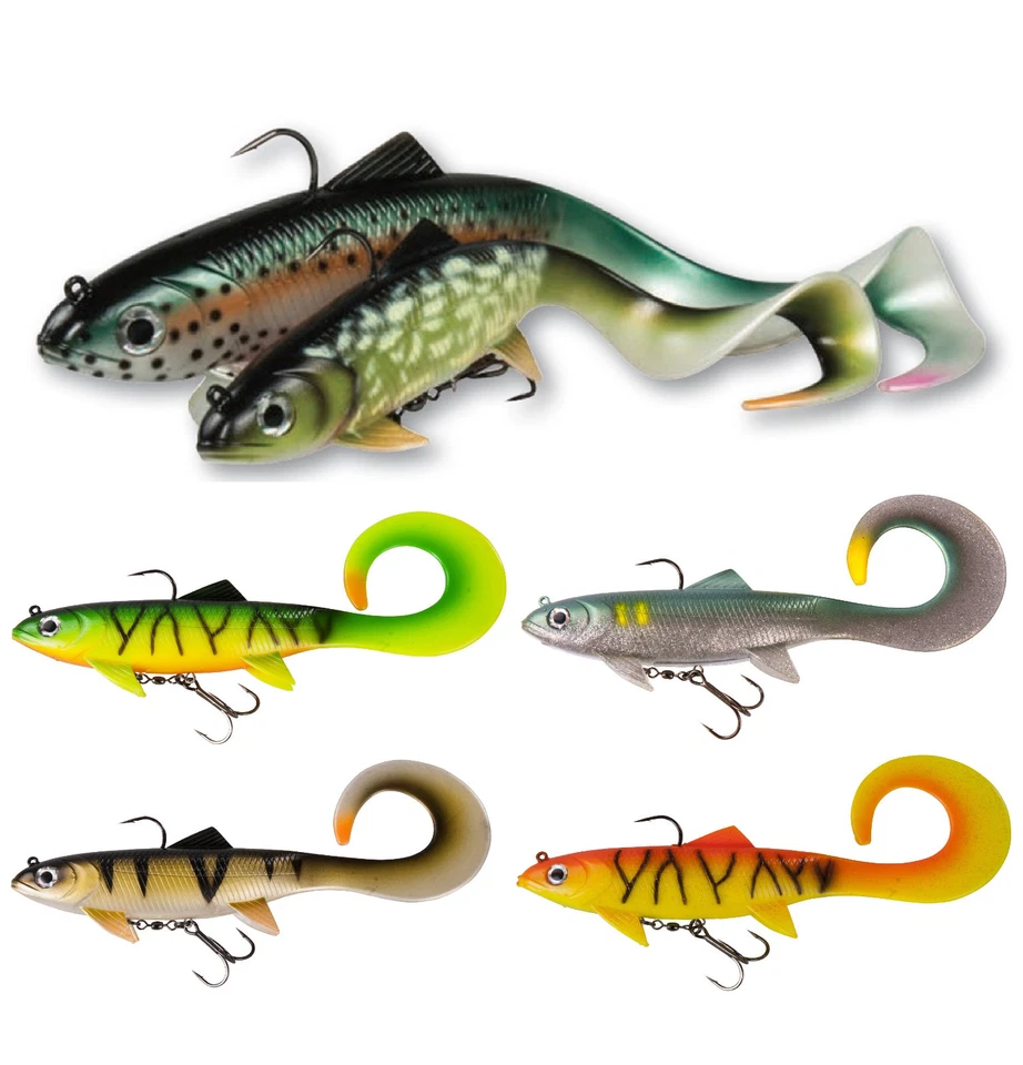 DAM Effzett Pike Seducer Curl Tail 18cm/85g 23cm/130g Swimmbait Gummifisch Aal - Bild 1 von 1