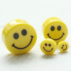 Yellow Resin Smile Face Spacer (4499C) - Picture 1 of 7