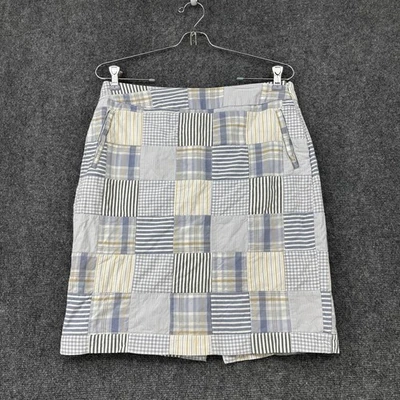 Falda a Cuadros LL Bean Favorite Fit Preppy Patchwork Azul Madrás Para Mujer’s 6 Foto 1 de 4