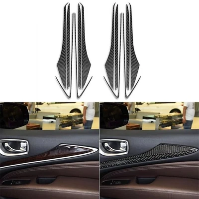 12Pcs Real Carbon Fiber Interior Door Panel Trim For Infiniti JX35 QX60 2013-16 - Image 1 of 4